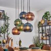 Koyoto Lampadario a sospensione, Lampada a sfera, Lampada a sospensione Blu, Verde, Ramato, 6-Luci