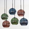 Koyoto Lampadario a sospensione, Lampada a sfera, Lampada a sospensione Blu, Verde, Ramato, 6-Luci