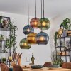 Koyoto Lampadario a sospensione, Lampada a sfera, Lampada a sospensione Blu, Oro, Verde, Ramato, 6-Luci