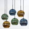 Koyoto Lampadario a sospensione, Lampada a sfera, Lampada a sospensione Blu, Oro, Verde, 6-Luci