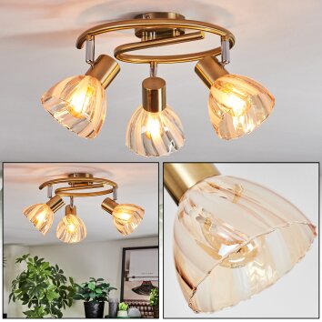 Saire Plafoniera, Faretto da soffitto Cromo, Ottone, 3-Luci
