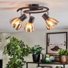 Saire Plafoniera, Faretto da soffitto Cromo, Nero, 3-Luci
