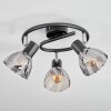 Saire Plafoniera, Faretto da soffitto Cromo, Nero, 3-Luci