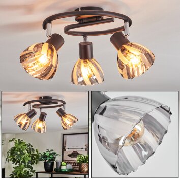 Saire Plafoniera, Faretto da soffitto Cromo, Nero, 3-Luci