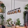 Koyoto Lampadario a sospensione, Lampada a sfera, Lampada a sospensione Cromo, Grigio fumo, 5-Luci