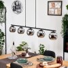 Koyoto Lampadario a sospensione, Lampada a sfera, Lampada a sospensione Cromo, Grigio fumo, 5-Luci