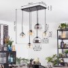 Koyoto Lampadario a sospensione, Lampada a sfera, Lampada a sospensione Ambrato, Chiaro, Grigio fumo, 6-Luci