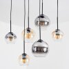 Koyoto Lampadario a sospensione, Lampada a sfera, Lampada a sospensione Ambrato, Chiaro, Grigio fumo, 6-Luci