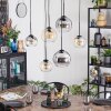 Koyoto Lampadario a sospensione, Lampada a sfera, Lampada a sospensione Ambrato, Chiaro, Grigio fumo, 6-Luci