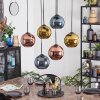 Koyoto Lampadario a sospensione, Lampada a sfera, Lampada a sospensione Blu, Oro, Ramato, 6-Luci
