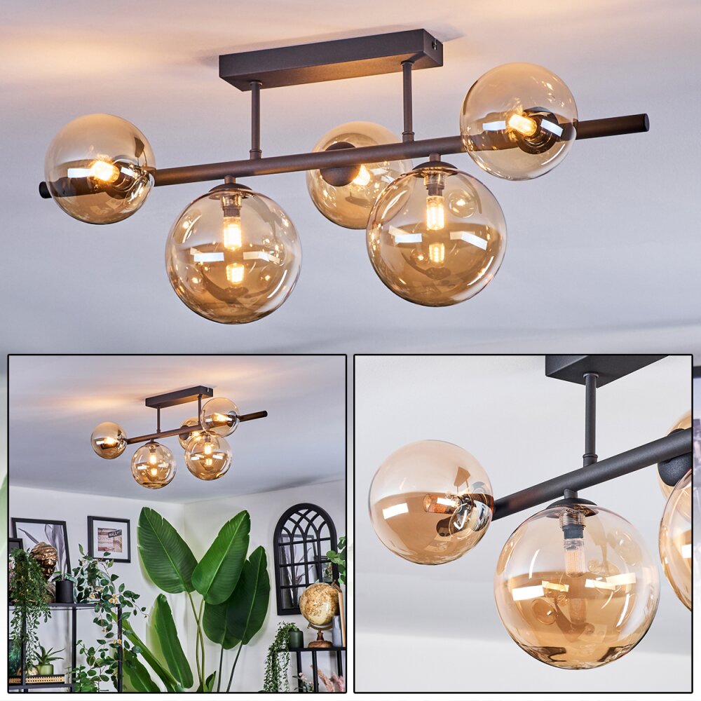 Chehalis Plafoniera, Lampada a sfera Ambrato, 5-Luci main product photo