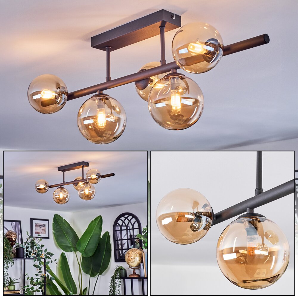 Chehalis Plafoniera, Lampada a sfera Ambrato, 5-Luci main product photo