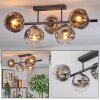 Ripoll Plafoniera, Lampada a sfera Cromo, Chiaro, Grigio fumo, 5-Luci
