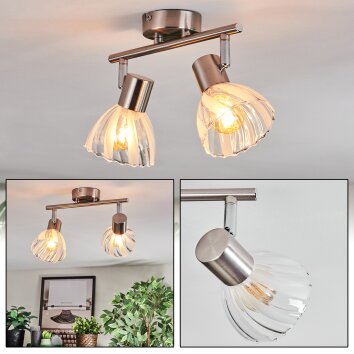 Saire Plafoniera, Faretto da soffitto Cromo, Nichel opaco, 2-Luci