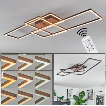 Brina Plafoniera LED Marrone, 1-Luce, Telecomando