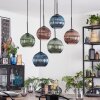 Koyoto Lampadario a sospensione, Lampada a sfera, Lampada a sospensione Blu, Verde, Ramato, 6-Luci
