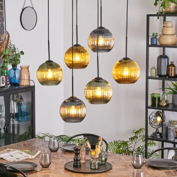 Koyoto Lampadario a sospensione, Lampada a sfera, Lampada a sospensione Blu, Oro, Verde, 6-Luci