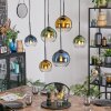 Koyoto Lampadario a sospensione, Lampada a sfera, Lampada a sospensione Blu, Oro, Verde, Chiaro, 6-Luci