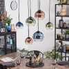 Koyoto Lampadario a sospensione, Lampada a sfera, Lampada a sospensione Blu, Verde, Chiaro, Ramato, 6-Luci