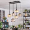 Koyoto Lampadario a sospensione, Lampada a sfera, Lampada a sospensione Ambrato, Chiaro, Grigio fumo, 6-Luci