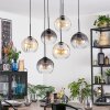 Koyoto Lampadario a sospensione, Lampada a sfera, Lampada a sospensione Ambrato, Chiaro, Grigio fumo, 6-Luci