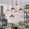 Koyoto Lampadario a sospensione, Lampada a sfera, Lampada a sospensione Ambrato, Chiaro, Grigio fumo, 6-Luci