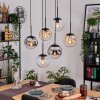 Gastor Lampadario a sospensione, Lampada a sfera, Lampada a sospensione Ambrato, Cromo, Chiaro, Grigio fumo, 6-Luci