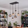 Gastor Lampadario a sospensione, Lampada a sfera, Lampada a sospensione Ambrato, Cromo, Chiaro, Grigio fumo, 6-Luci