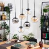 Gastor Lampadario a sospensione, Lampada a sfera, Lampada a sospensione Ambrato, Cromo, Chiaro, Grigio fumo, 6-Luci