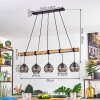 Koyoto Lampadario a sospensione, Lampada a sfera, Lampada a sospensione Écru, Nero, 5-Luci