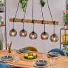 Koyoto Lampadario a sospensione, Lampada a sfera, Lampada a sospensione Écru, Nero, 5-Luci