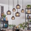 Koyoto Lampadario a sospensione, Lampada a sfera, Lampada a sospensione Grigio fumo, 6-Luci