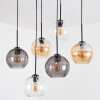 Koyoto Lampadario a sospensione, Lampada a sfera, Lampada a sospensione Ambrato, Chiaro, Grigio fumo, 6-Luci
