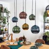 Koyoto Lampadario a sospensione, Lampada a sfera, Lampada a sospensione Blu, Oro, Verde, Ramato, 6-Luci
