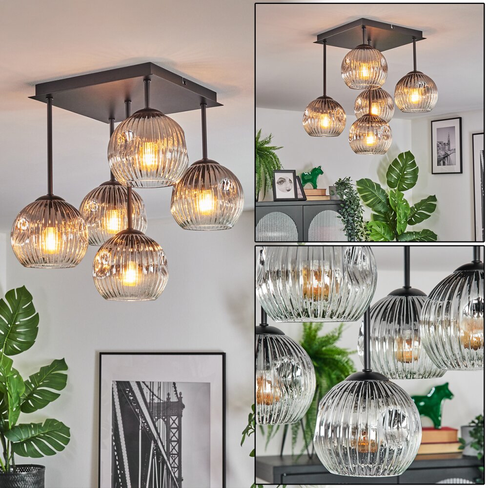 Ripoll Plafoniera, Lampada a sfera Chiaro, Grigio fumo, 5-Luci main product photo