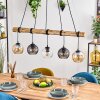 Koyoto Lampadario a sospensione, Lampada a sfera, Lampada a sospensione Écru, Nero, 5-Luci