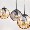 Koyoto Lampadario a sospensione, Lampada a sfera, Lampada a sospensione Écru, Nero, 5-Luci