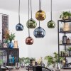 Koyoto Lampadario a sospensione, Lampada a sfera, Lampada a sospensione Blu, Oro, Verde, Ramato, 6-Luci