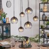 Koyoto Lampadario a sospensione, Lampada a sfera, Lampada a sospensione Chiaro, Grigio fumo, 6-Luci