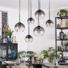 Koyoto Lampadario a sospensione, Lampada a sfera, Lampada a sospensione Chiaro, Grigio fumo, 6-Luci