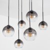 Koyoto Lampadario a sospensione, Lampada a sfera, Lampada a sospensione Chiaro, Grigio fumo, 6-Luci