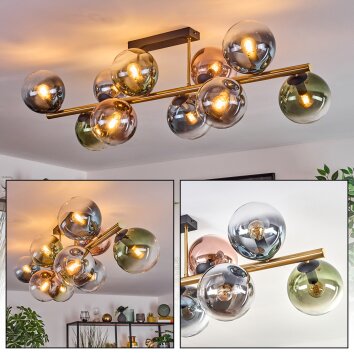 Gastor Plafoniera, Lampada a sfera Oro, Nero, 10-Luci Gastor Plafoniera, Lampada a sfera Oro, Nero, 10-Luci