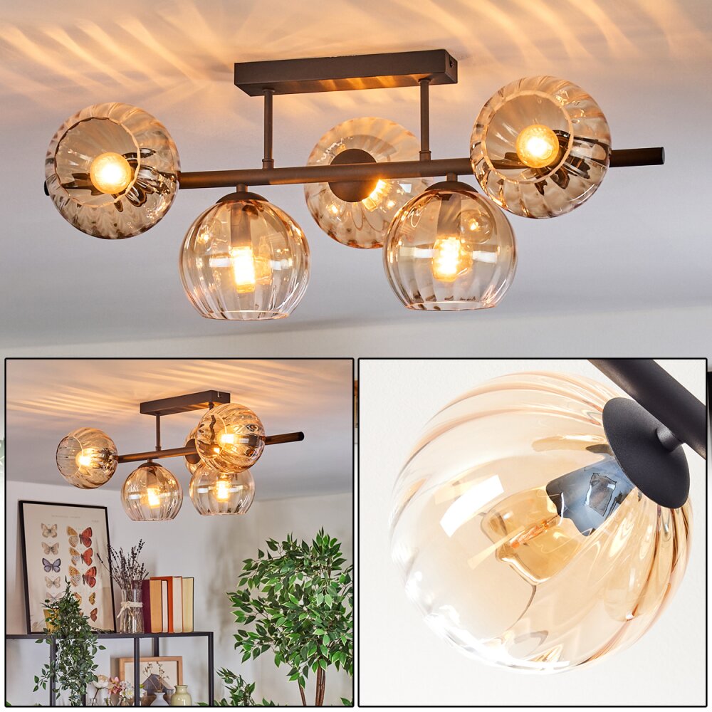 Koyoto Plafoniera, Lampada a sfera Nero, 5-Luci main product photo