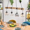 Koyoto Lampadario a sospensione, Lampada a sfera, Lampada a sospensione Écru, Nero, 4-Luci