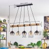 Koyoto Lampadario a sospensione, Lampada a sfera, Lampada a sospensione Écru, Nero, 5-Luci