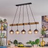 Koyoto Lampadario a sospensione, Lampada a sfera, Lampada a sospensione Écru, Nero, 5-Luci
