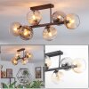 Koyoto Plafoniera, Lampada a sfera Ambrato, Chiaro, Grigio fumo, 6-Luci