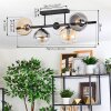 Koyoto Plafoniera, Lampada a sfera Ambrato, Chiaro, Grigio fumo, 5-Luci