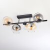 Koyoto Plafoniera, Lampada a sfera Ambrato, Chiaro, Grigio fumo, 5-Luci