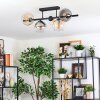 Koyoto Plafoniera, Lampada a sfera Ambrato, Chiaro, Grigio fumo, 5-Luci